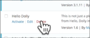 blog on bluehost deleting hello dolly