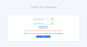 Start a blog Bluehost Password Step 2