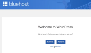 Start a blog Bluehost welcome to wordpress